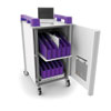 LapCabbymini 20 Bay Netbook Charging Trolley (Vertical) - with Purple Handles - LAPM20V-PU
