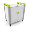 LapCabby 16 Bay Laptop Charging Trolley (Vertical) - with Lime Green Handles