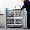 LapCabby 20 Bay Laptop Charging Trolley - with Blue Handles - LAP20V-BL