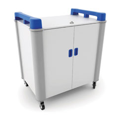 LapCabby 20 Bay Laptop Charging Trolley - with Blue Handles