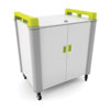 LapCabby 20 Bay Laptop Charging Trolley - with Lime Green Handles
