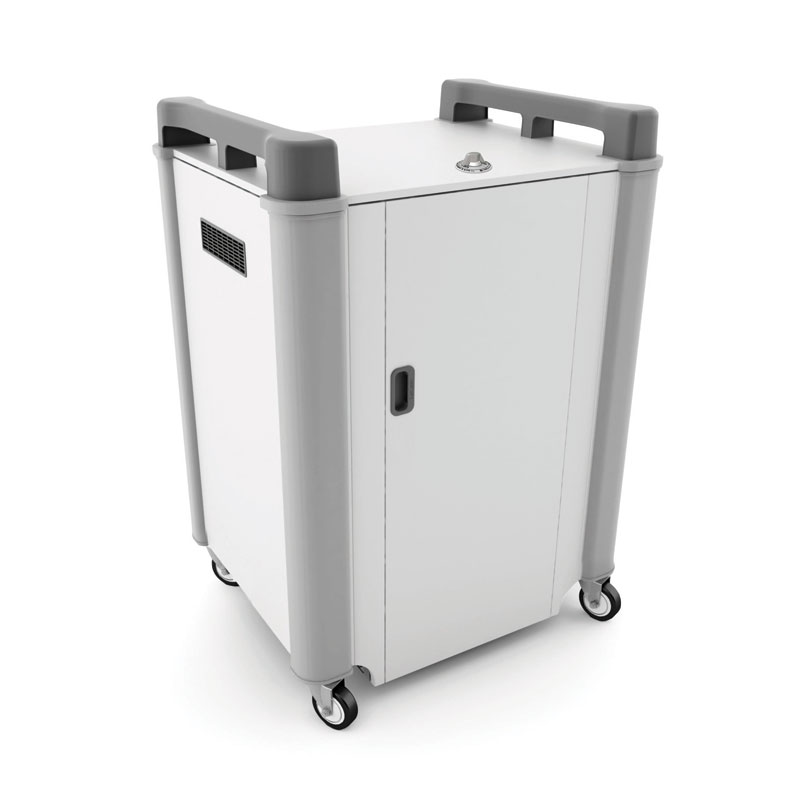 LapCabby 16 Bay Laptop Charging Trolley with Charcoal Grey Handles