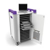 LapCabby 16 Bay Laptop Charging Trolley - with Purple Handles & Sliding Drawers (Horizontal Storage)