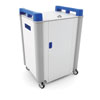 LapCabby 16 Bay Laptop Charging Trolley - with Blue Handles & Sliding Drawers (Horizontal Storage)