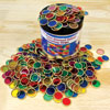 Colourful Transparent Chips with Metal Rims - Set of 500