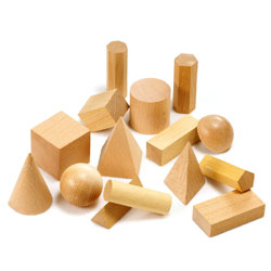 Wooden Geometric Solids - Set of 15