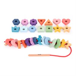 Rainbow Wooden Lacing Shapes - 28 pieces and 1 lace
