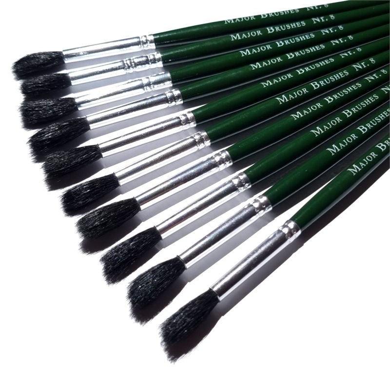 Squirrel Substitute Brushes - Size 8 - Pack of 10 - MB51008-10