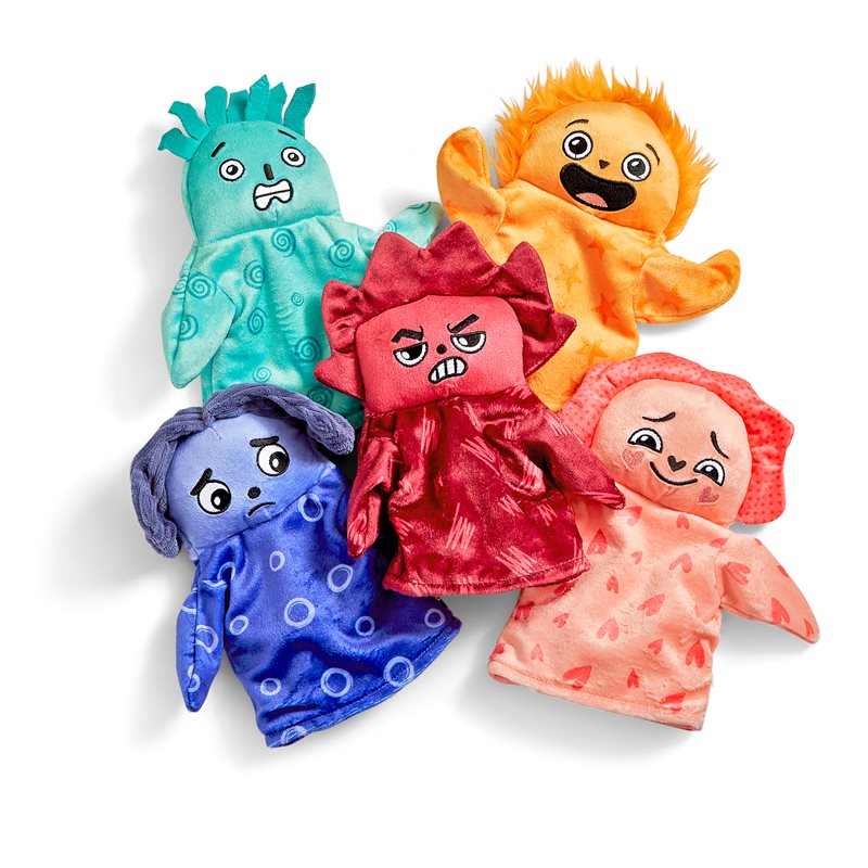 Feelings Family Hand Puppets - Loved, Nervous, Frustrated, Lonely, and Excited - H2M97394