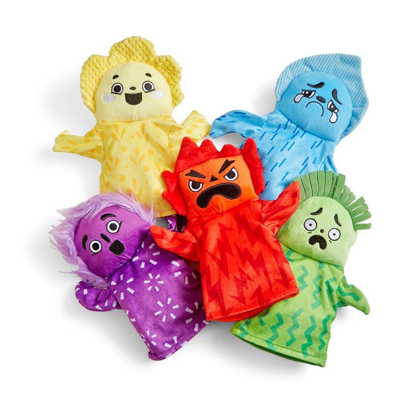 Feelings Family Hand Puppets - Happy, Sad, Surprised, Angry and Scared - H2M95417