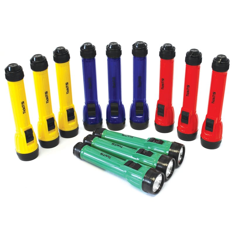 Classroom Torch Rechargeable Bundle - Set of 12 Torches - including 6x Battery Chargers with 24x Batteries - CD48012/BN