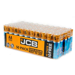JCB Super Alkaline Ultra AA Batteries (Box of 50)