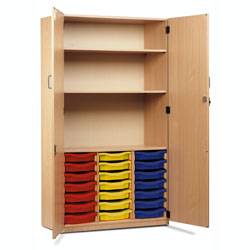 21 Single Tray Cupboard - Full-Height Locking Doors