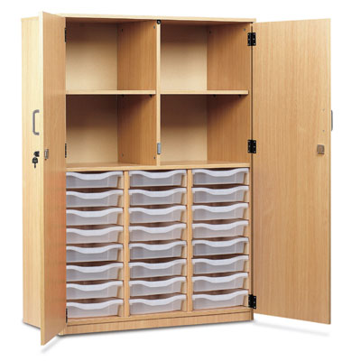 24 Single Tray Cupboard - Full-Height Locking Doors - MEQ24C