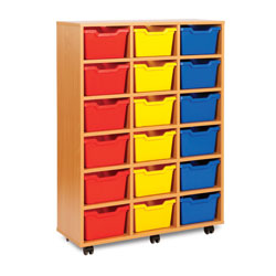 18 Cubby Tray Storage Unit