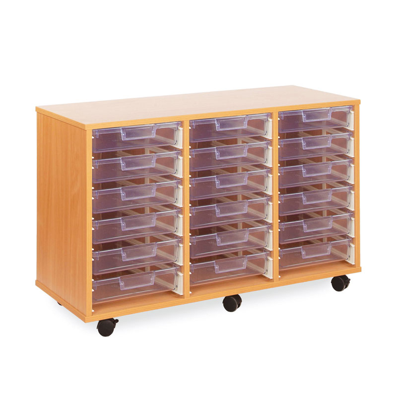 18 Shallow Tray Storage Unit - with Clear Shallow Trays - CE0087MCL