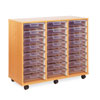 24 Shallow Tray Storage Unit - with Clear Shallow Trays