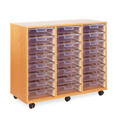24 Shallow Tray Storage Unit - with Clear Shallow Trays - CE0093MCL