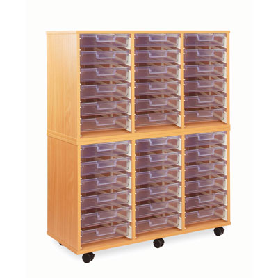 36 Shallow Tray Storage Unit - with Clear Shallow Trays - CE0091MCL