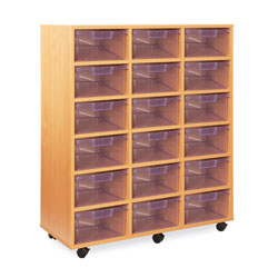 18 Deep Tray Storage Unit - with Clear Deep Trays
