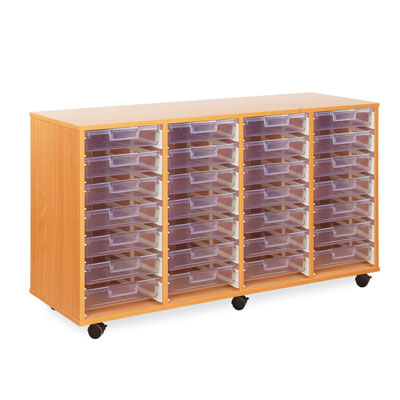28 Shallow Tray Storage Unit - with Clear Shallow Trays - CE0097MCL