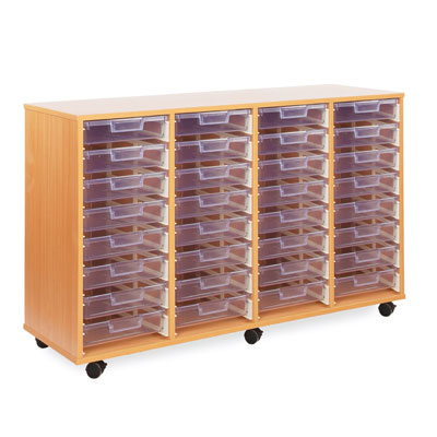 32 Shallow Tray Storage Unit - with Clear Shallow Trays - CE0098MCL