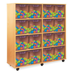 16 Jumbo Tray Storage Unit - with Clear Jumbo Trays