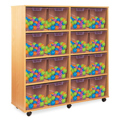 16 Jumbo Tray Storage Unit - with Clear Jumbo Trays - CE2127MCL