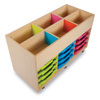 Bubblegum 6 Bay Kinderbox Book Storage Unit - with 12x Multicoloured Shallow Trays - MEQ9012