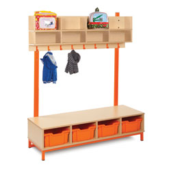 Bubblegum Cloakroom Bundle 4 - 8 Hooks, 8 Open Compartments & 4 Deep Trays