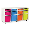 White Tray Storage Unit - with 12x Mixed-Sized Trays