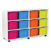 White Tray Storage Unit - with 12x Triple-Sized Trays - WHI3112