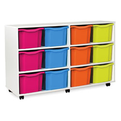 White Tray Storage Unit - with 12x Triple-Sized Trays