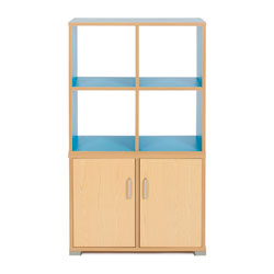 Bubblegum 4 Cube & 2 Bay Low Level Cupboard Room Divider