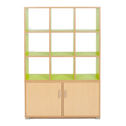 Bubblegum 9 Cube & 3 Bay Low Level Cupboard Room Divider