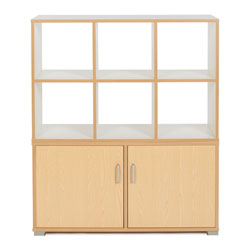 Bubblegum 6 Cube & 3 Bay Low Level Cupboard Room Divider