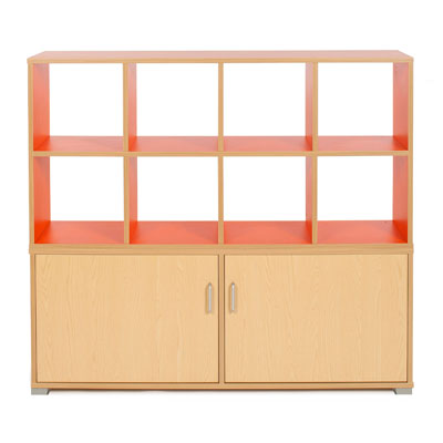 Bubblegum 8 Cube & 4 Bay Low Level Cupboard Room Divider - RDIV-B5