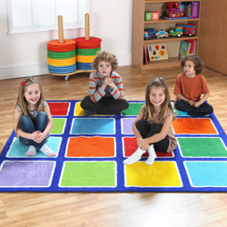Rainbow Square Placement Carpet - 2m x 2m