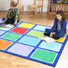 Rainbow Squares Rectangular Placement Carpet - 3m x 2m - MAT1013