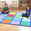 Rainbow Squares Rectangular Placement Carpet - 3m x 2m - MAT1013