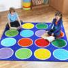 Rainbow Circles Square Placement Carpet - 2m x 2m - MAT1020