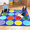 Rainbow Circles Square Placement Carpet - 2m x 2m - MAT1020