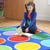 Rainbow Circles Square Placement Carpet - 2m x 2m - MAT1020