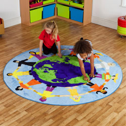 Children of the World Multi-Cultural Circular Carpet - 2m diameter
