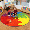 Rainbow Colour Palette Circular Carpet - 2m diameter - MAT086