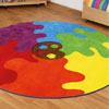 Rainbow Colour Palette Circular Carpet - 2m diameter - MAT086