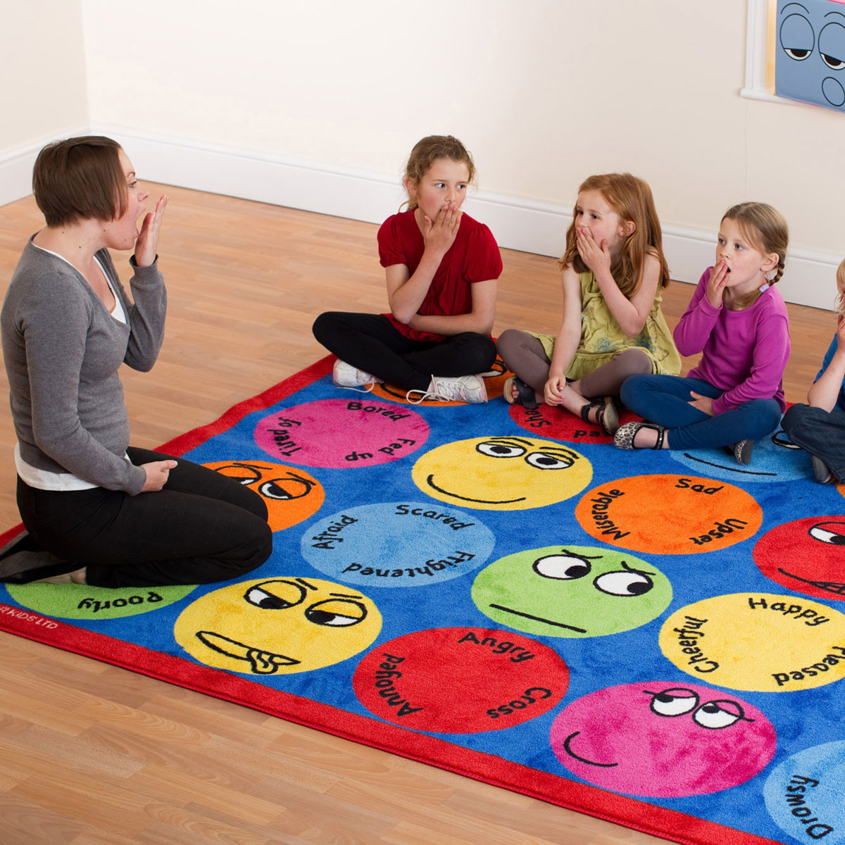 Emotions Rug Emotions Interactive Rectangular Carpet - 3m x 2m MAT069 | Primary ICT
