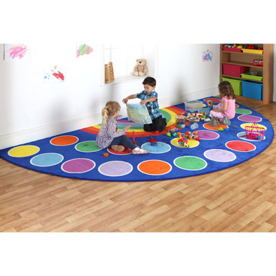 Rainbow Large Semi-Circle Placement Carpet - 2m x 4m - MAT1035