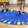 Pencils Alphabet Oval Carpet - 3m x 2m - MAT1007