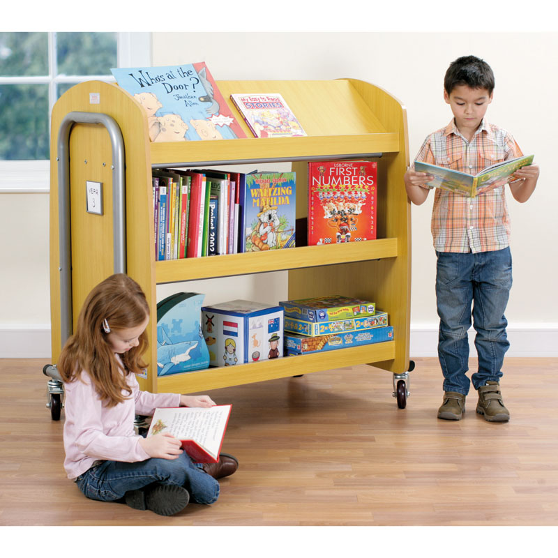 Tuf2 Library Trolley with Display Shelf (Supplied Flat Packed) FN0605 ...